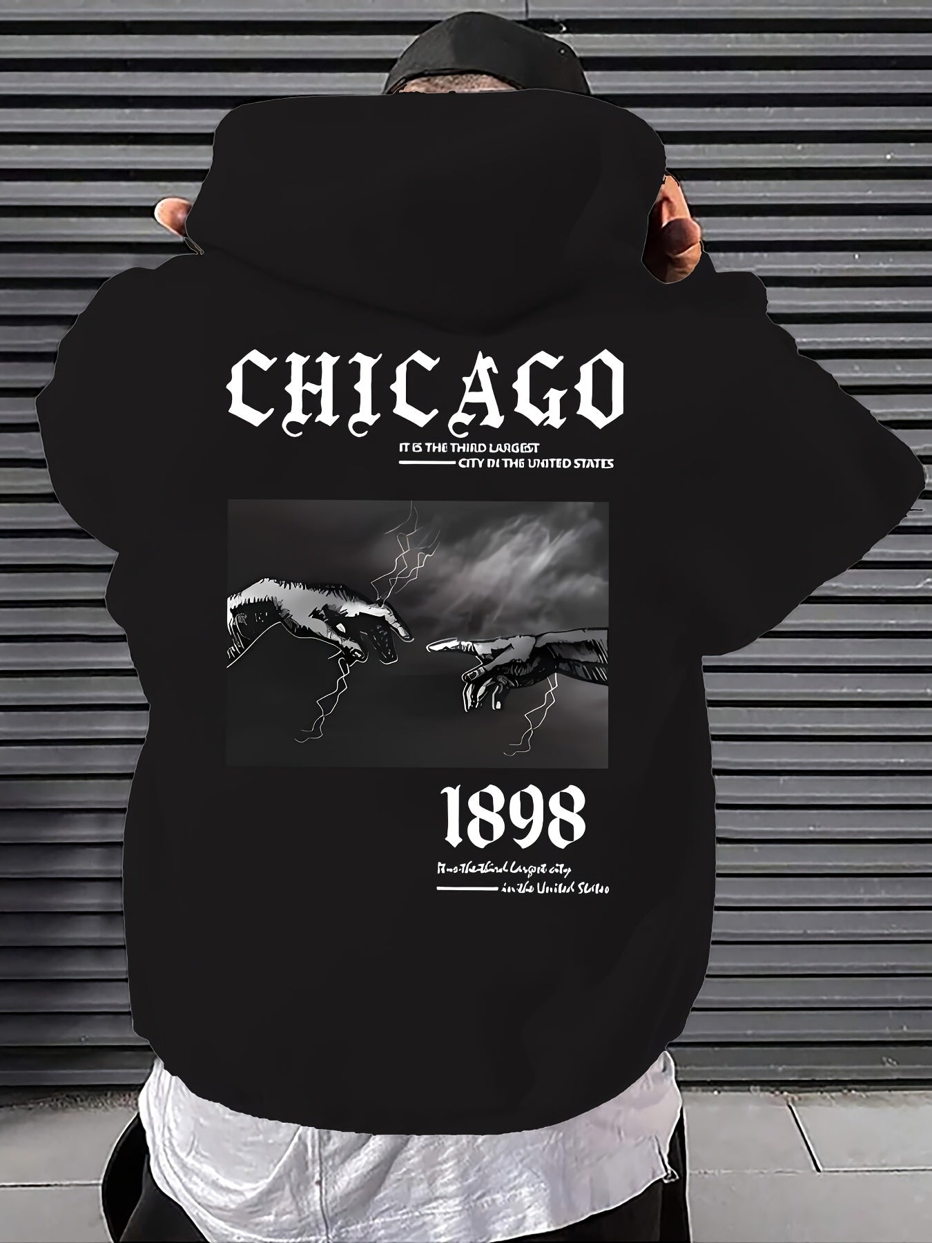 Soft Polyester Men's Casual Hoodie with Loose Fit, Kangaroo Pocket, Unique Print Design, Machine Washable