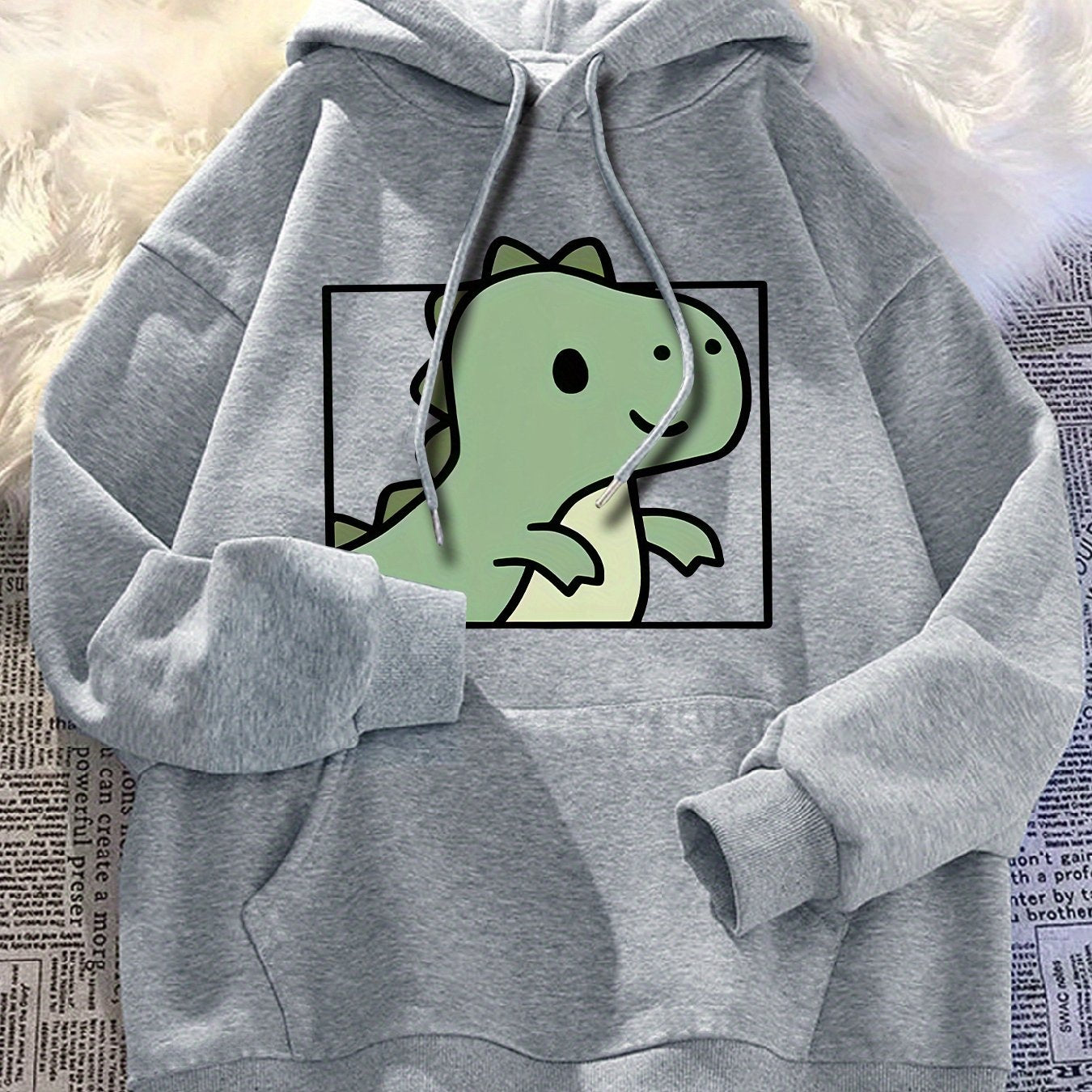 Hooded Sweatshirt, Casual, Dinosaur