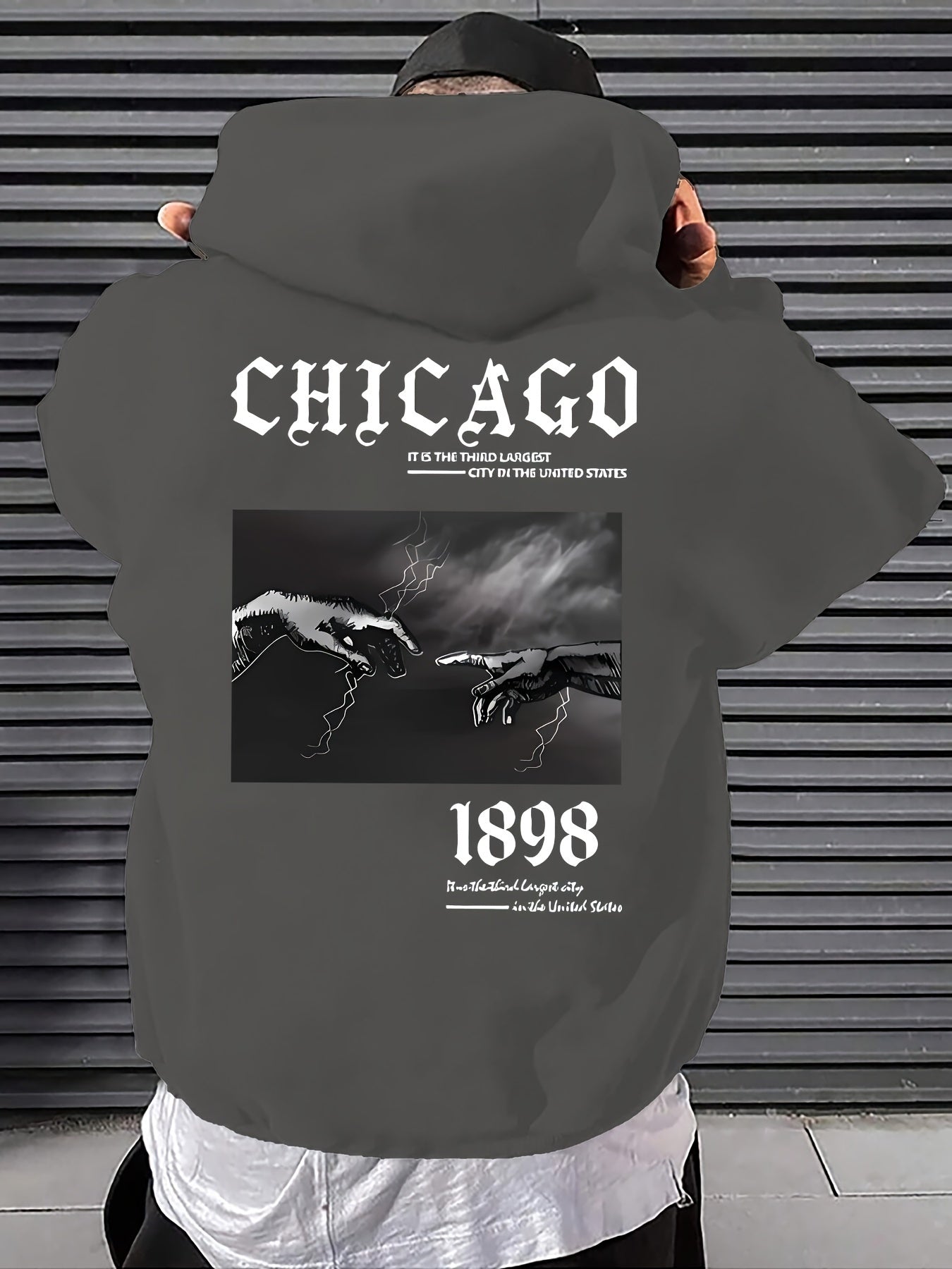 Soft Polyester Men's Casual Hoodie with Loose Fit, Kangaroo Pocket, Unique Print Design, Machine Washable