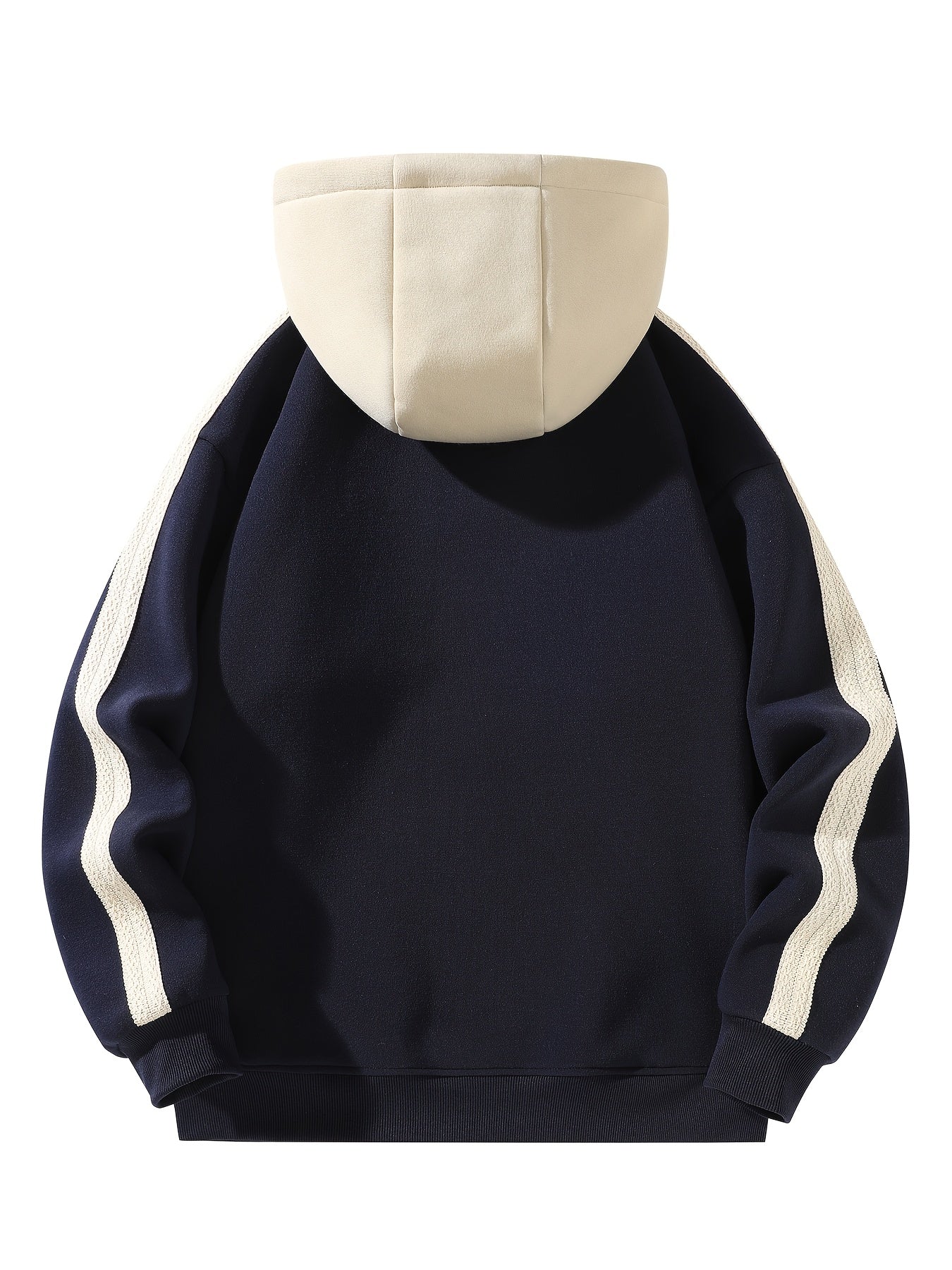 Unisex Fashion Contrast Stitch Hoodie with Button Detail, Sleeve Lace Trim Trendy Pullover Sweatshirt for Men and Women, Casual Summer Wear, Casual Wear Hoodie | Contrast Stitching Hoodie | Glossy Finish Hoodie