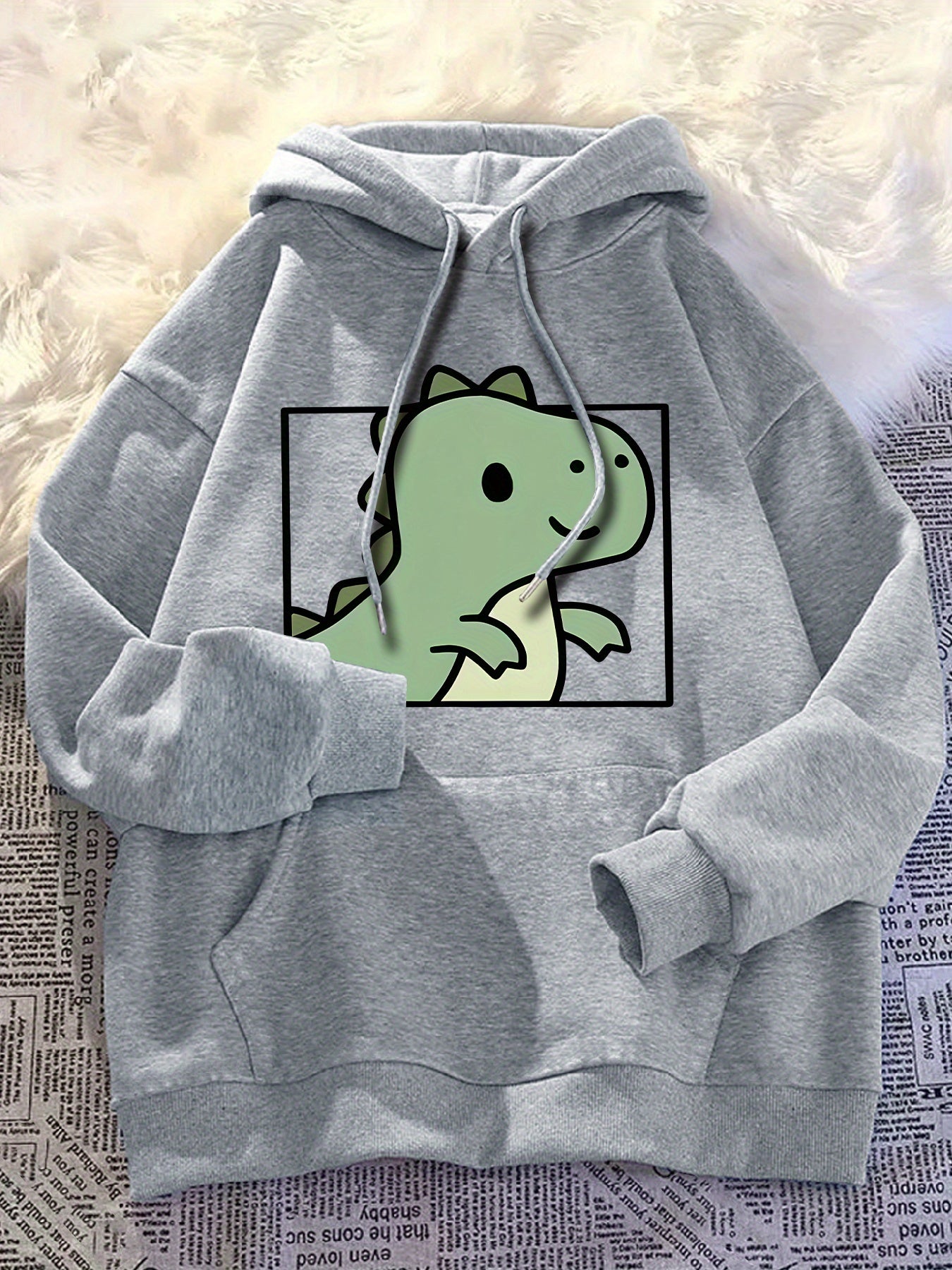 Hooded Sweatshirt, Casual, Dinosaur