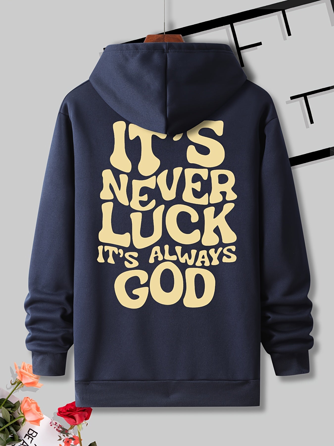 Print Hoodie - Casual Pullover Hooded Sweatshirt with Front Pocket for Men, Perfect for Spring and Fall Season
