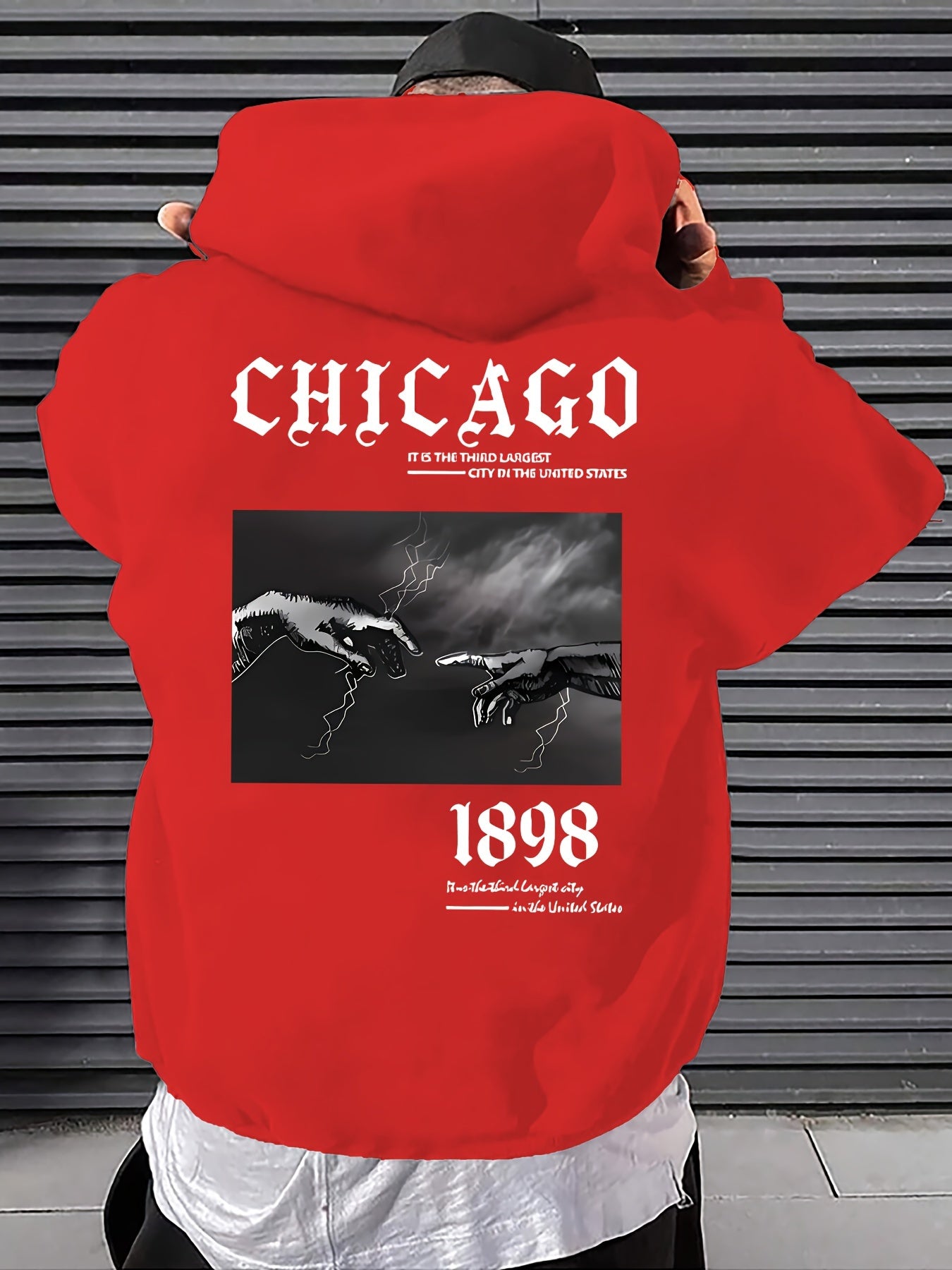 Soft Polyester Men's Casual Hoodie with Loose Fit, Kangaroo Pocket, Unique Print Design, Machine Washable