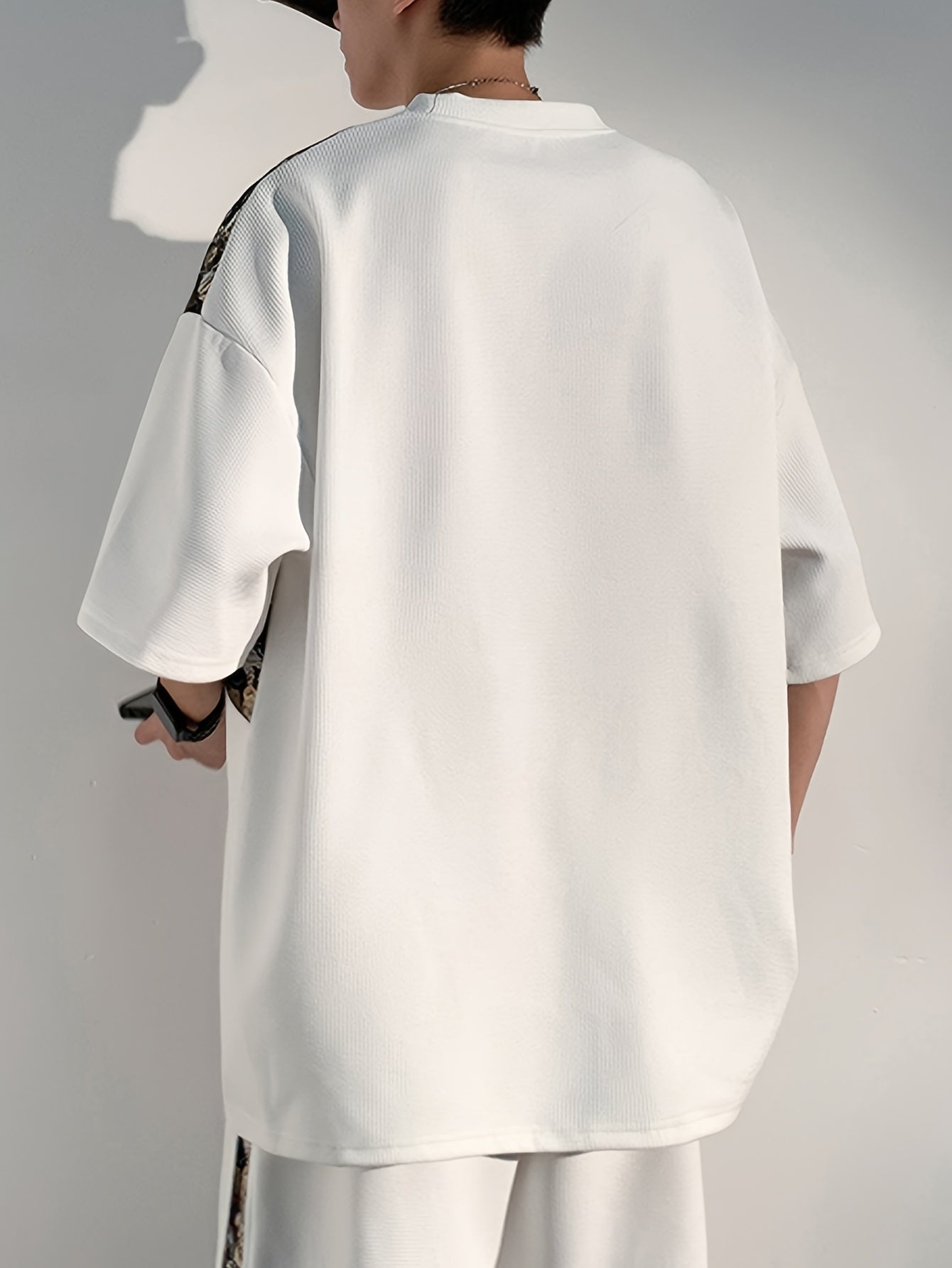 Casual T-Shirt Summer Casual Men's T-Shirt | Loose Fit Short Sleeve Tee with Embroidered \