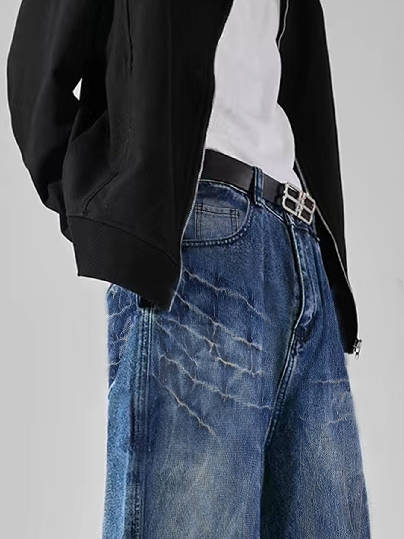 Men'S Spring\u002Fsummer American Loose Straight-leg Wide-leg Casual Jeans