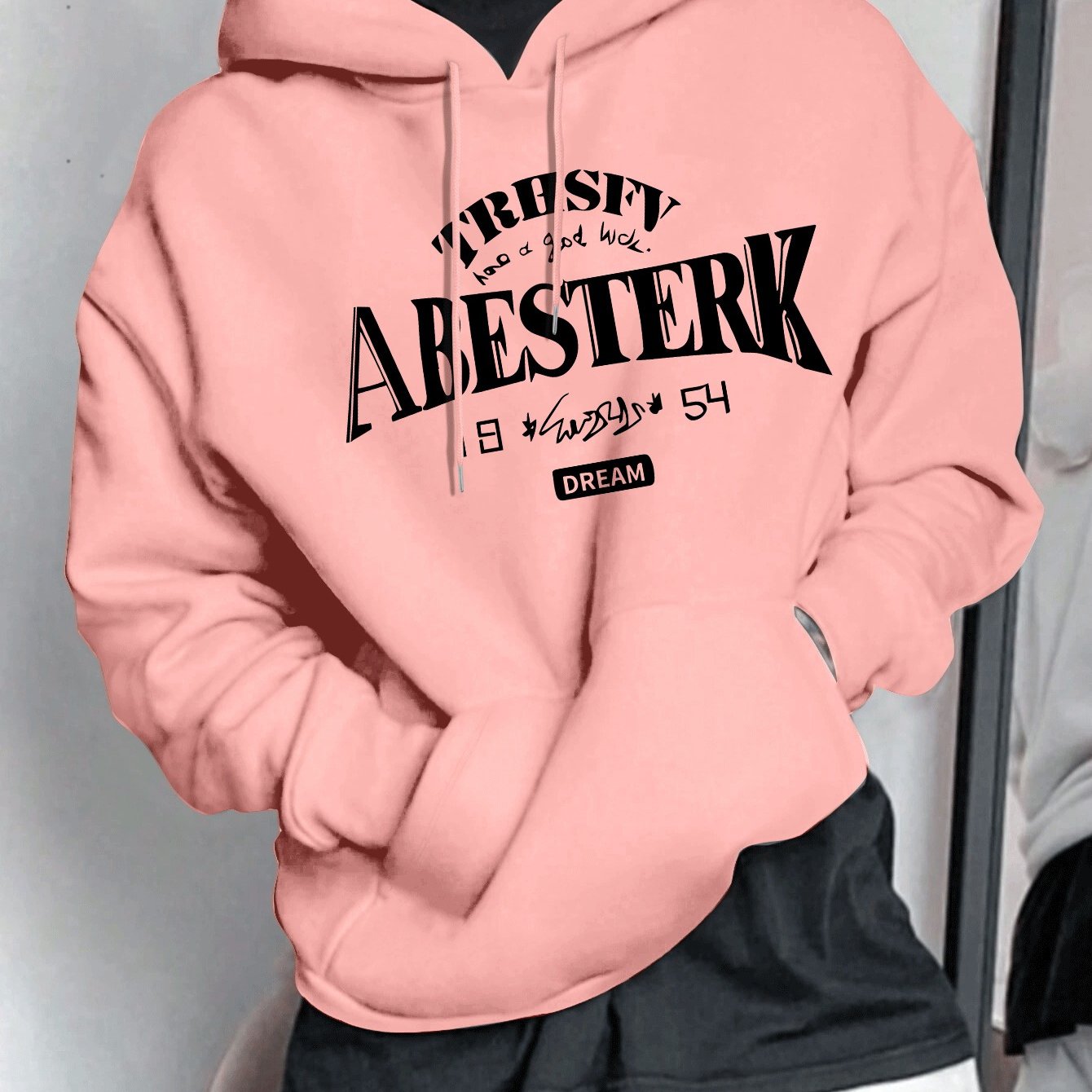 Geometric Pattern Men's Casual Hoodie | 1pc | Polyester Knit Fabric | Hooded Collar, Slight Stretch | Pullover Sweatshirt | Spring\u002FFall | Stylish