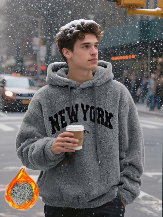 The new style of fashionable and casual solid - color hoodies for men is made of plush fabric that is highly fluffy, warm and Light Beige - friendly.Suitable for urban commuting in cold weather, winter outdoor activities, and indoor leisure