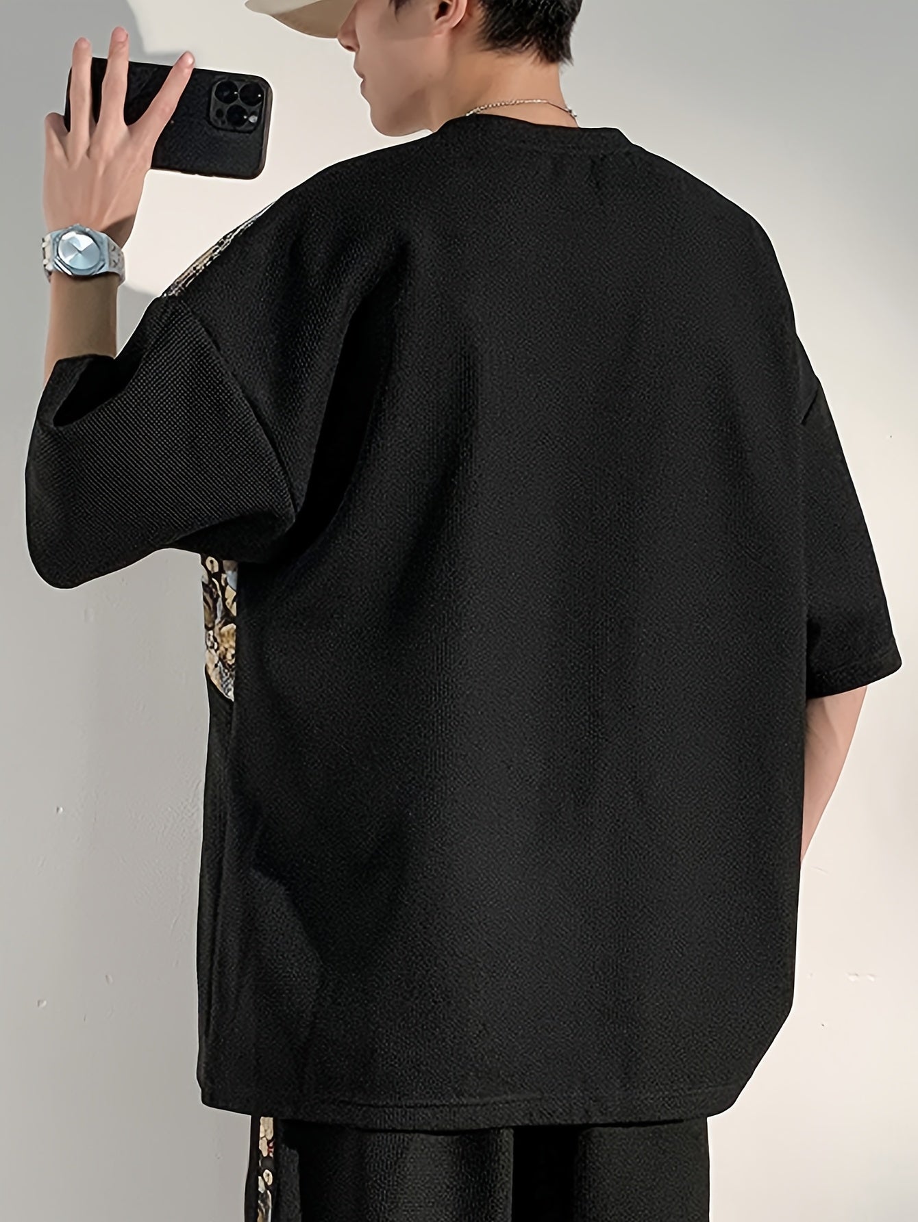 Casual T-Shirt Summer Casual Men's T-Shirt | Loose Fit Short Sleeve Tee with Embroidered \