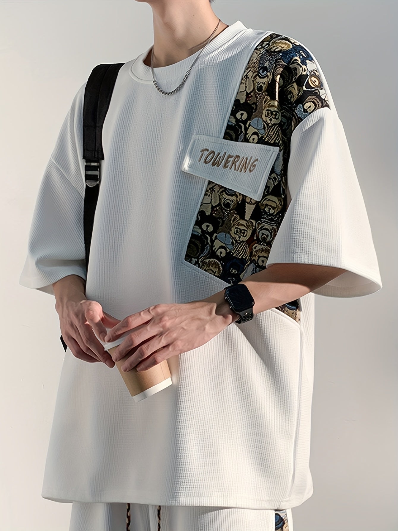 Casual T-Shirt Summer Casual Men's T-Shirt | Loose Fit Short Sleeve Tee with Embroidered \