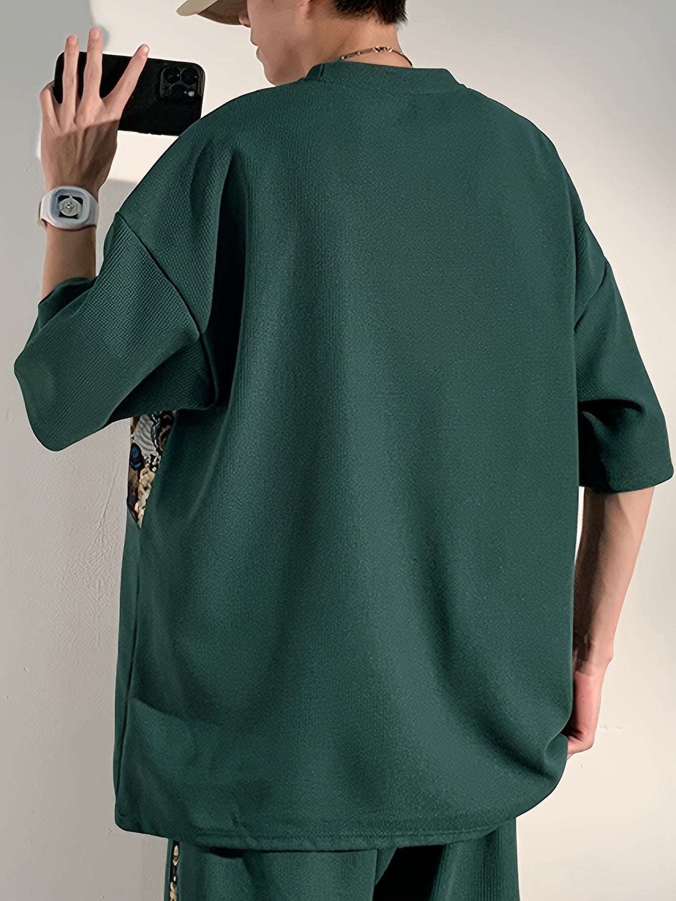 Casual T-Shirt Summer Casual Men's T-Shirt | Loose Fit Short Sleeve Tee with Embroidered \