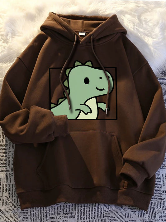 Hooded Sweatshirt, Casual, Dinosaur