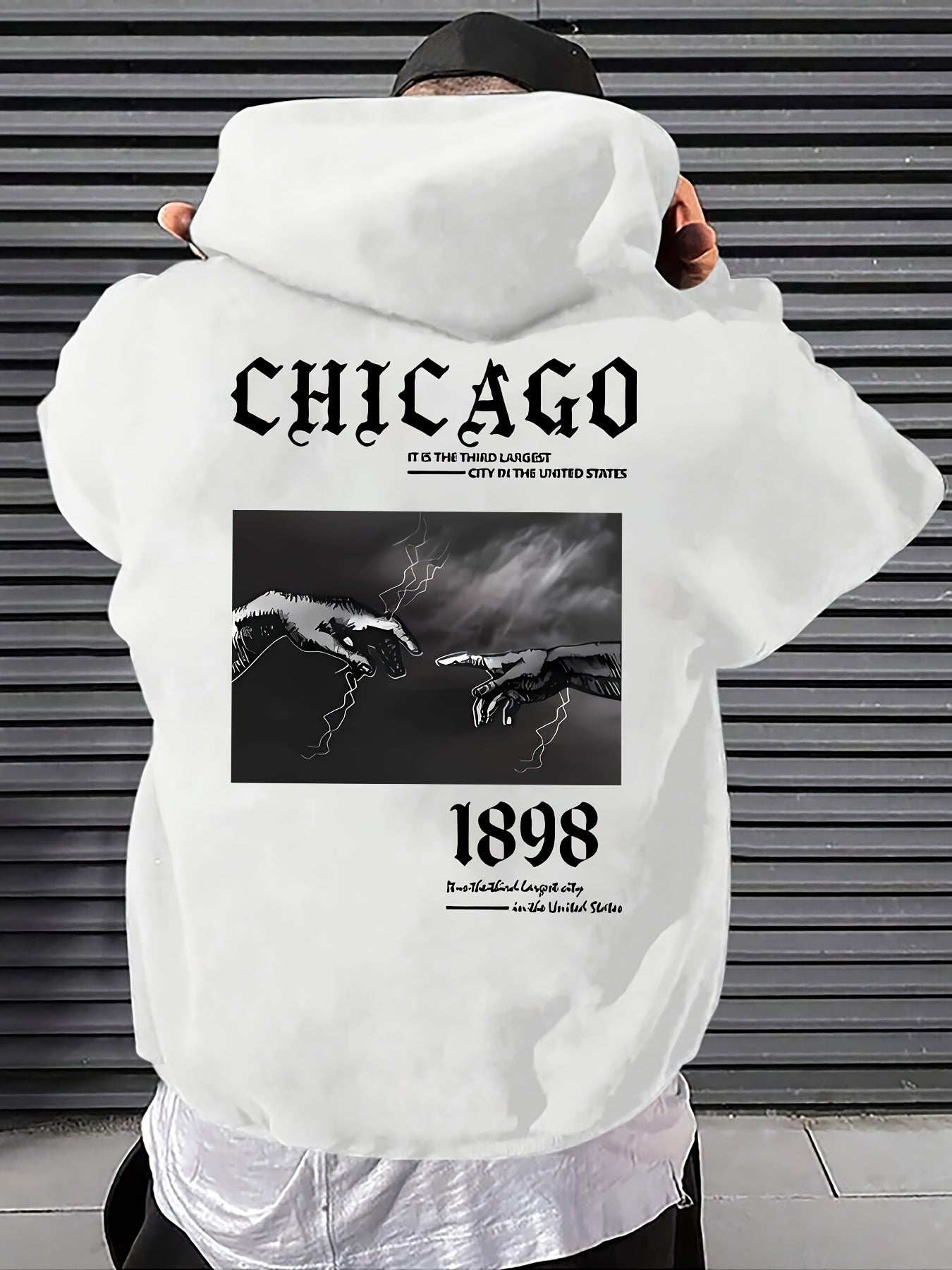 Soft Polyester Men's Casual Hoodie with Loose Fit, Kangaroo Pocket, Unique Print Design, Machine Washable