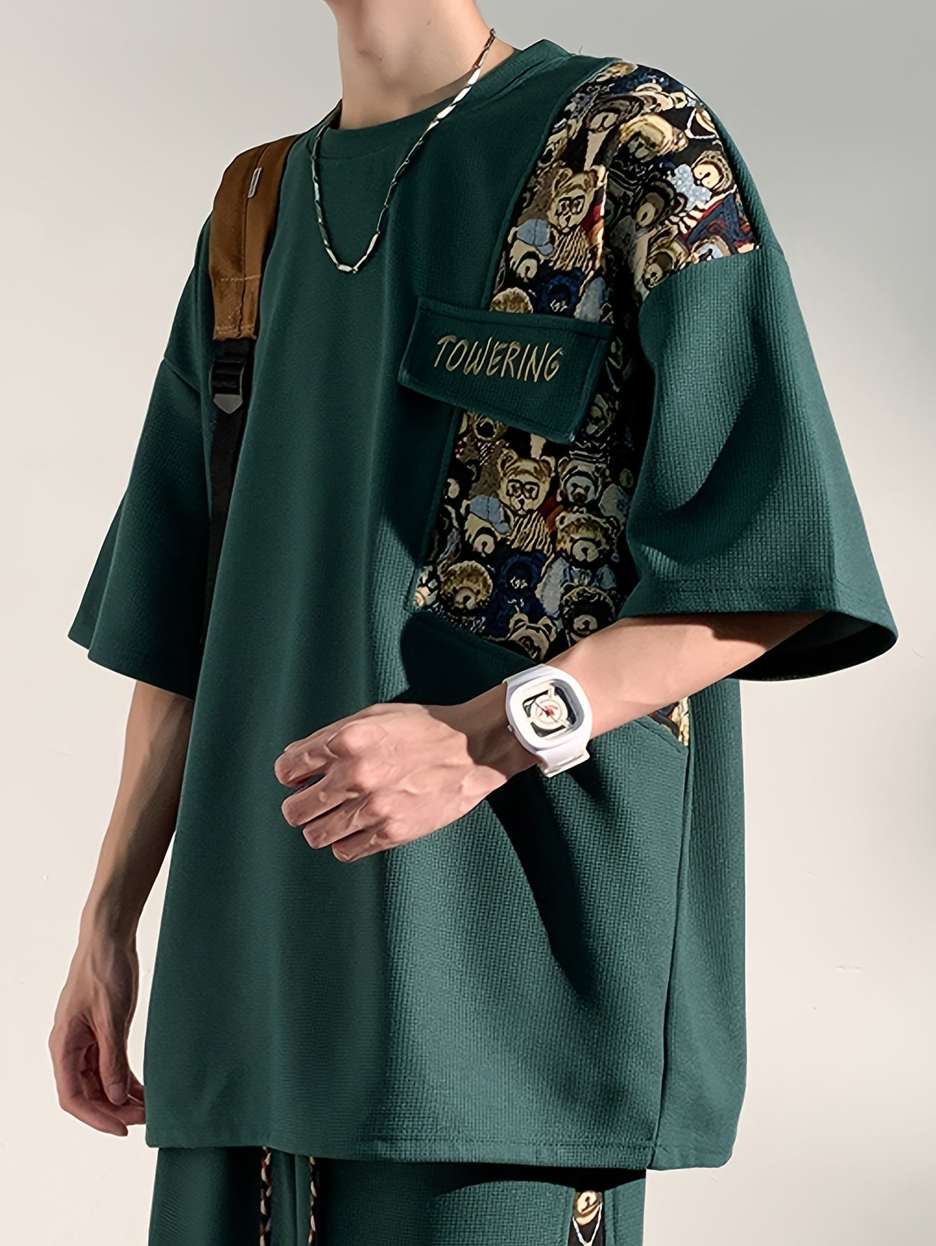 Casual T-Shirt Summer Casual Men's T-Shirt | Loose Fit Short Sleeve Tee with Embroidered \
