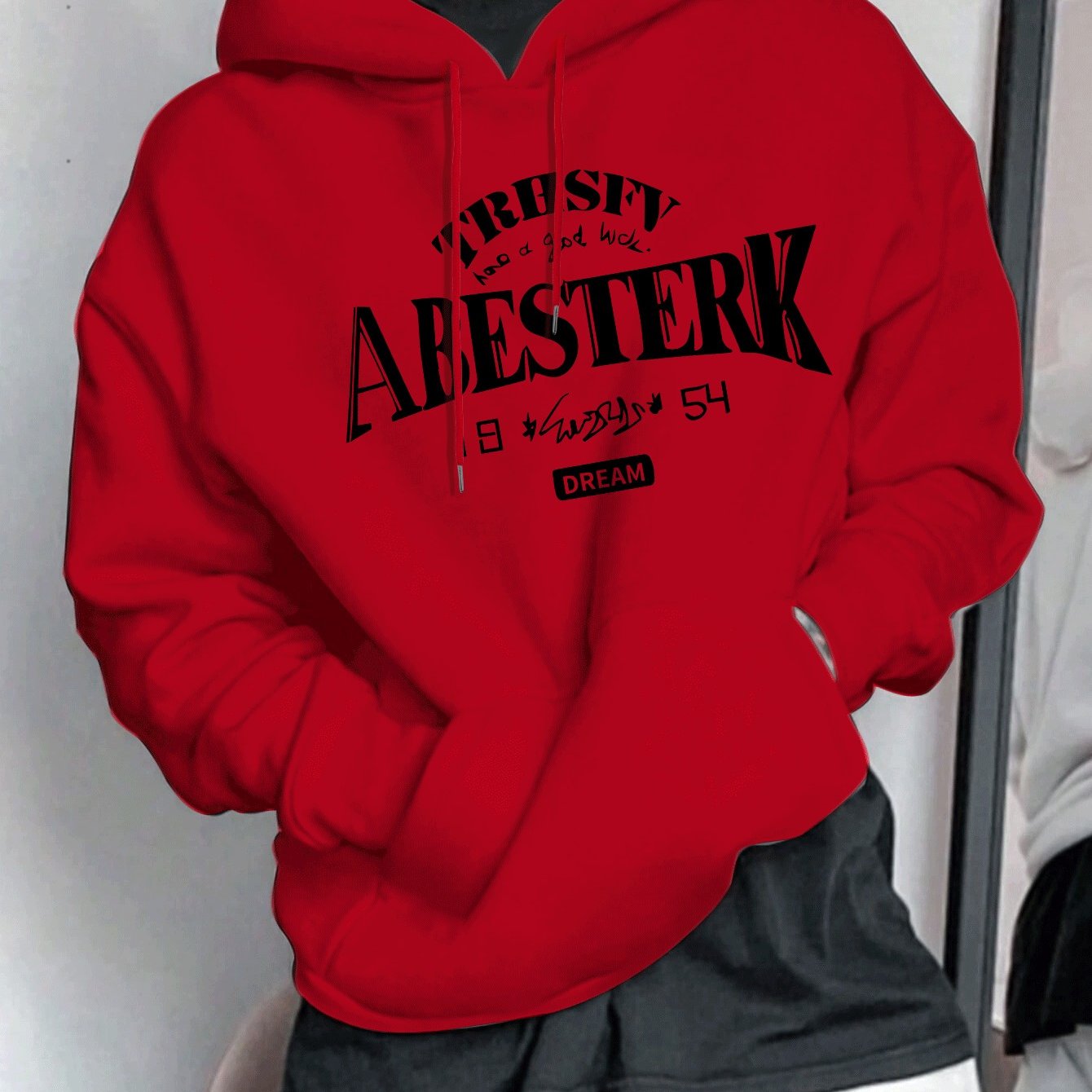 Geometric Pattern Men's Casual Hoodie | 1pc | Polyester Knit Fabric | Hooded Collar, Slight Stretch | Pullover Sweatshirt | Spring\u002FFall | Stylish