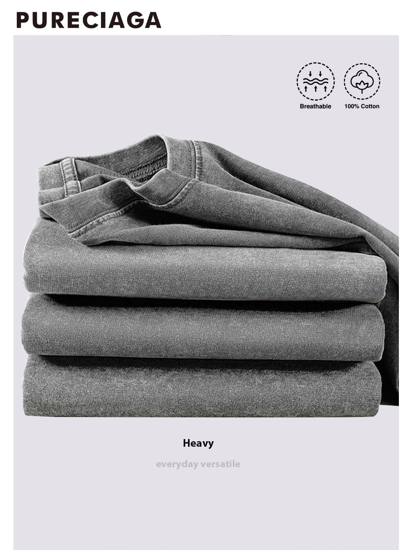 Y2K-Inspired Men's 100% Cotton Loose Fit Vintage Washed T-Shirts - Distressed Casual Athletic Tees, Perfect for Thanksgiving & Christmas Gifts, Grey 3pcs