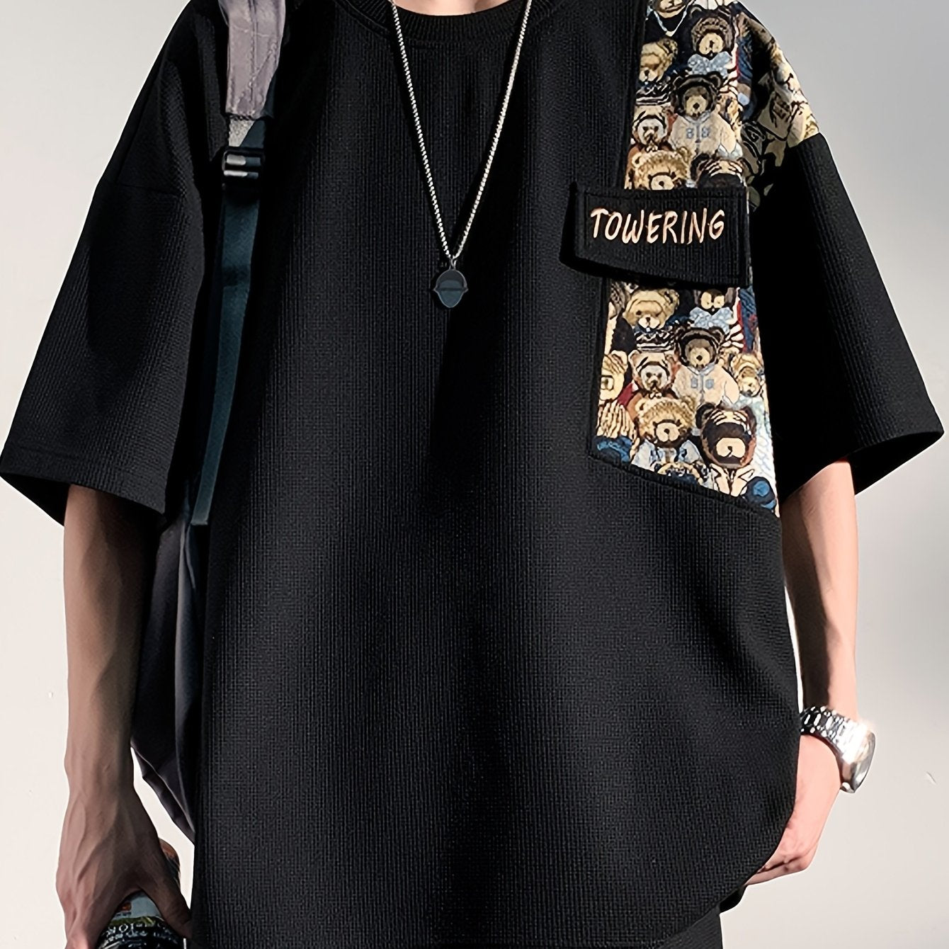 Casual T-Shirt Summer Casual Men's T-Shirt | Loose Fit Short Sleeve Tee with Embroidered \