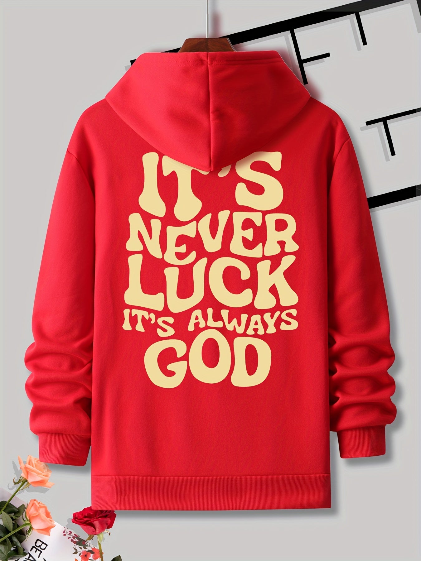 Print Hoodie - Casual Pullover Hooded Sweatshirt with Front Pocket for Men, Perfect for Spring and Fall Season
